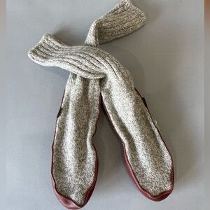 Acorn The Original Slipper Sock wool sock with leather & suede bottom unisex NWT